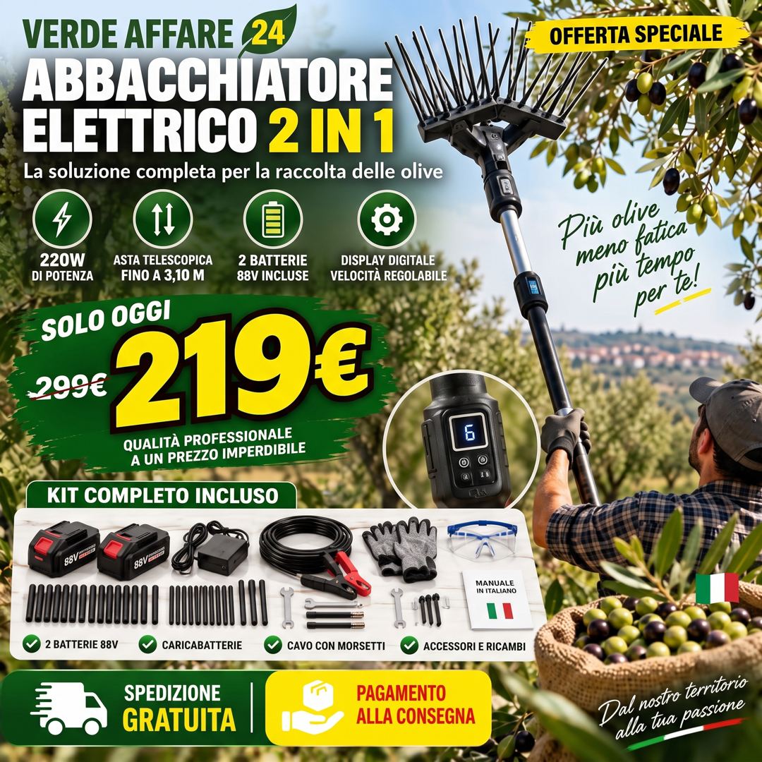 Scuotitore per olive 2 in 1