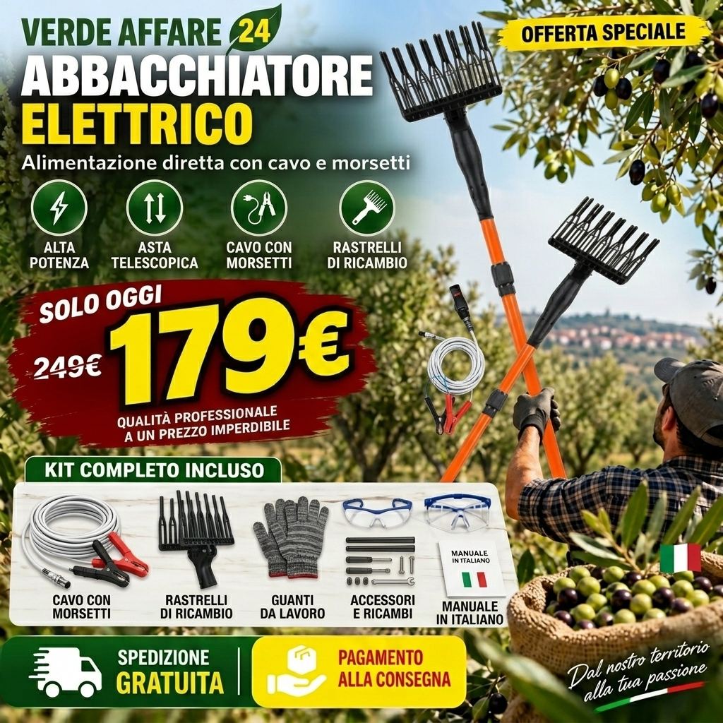 Scuotiolive elettrico a cavo
